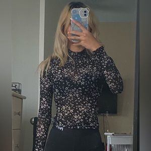 Forever 21 Mesh Long Sleeve